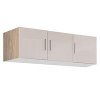ÖVERSKÅP 120/40/54 cm, ekfärgad, vit högglans  - kromfärg/vit högglans, Design, trämaterial/plast (120/40/54cm) - Xora