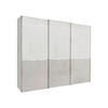 SCHWEBETÜRENSCHRANK 250/217/67 cm 3-türig Grau, Weiß  - Chromfarben/Weiß, KONVENTIONELL, Glas/Holzwerkstoff (250/217/67cm) - Novel