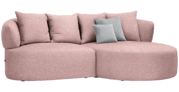 ECKSOFA in Flachgewebe Altrosa  - Schwarz/Altrosa, MODERN, Kunststoff/Textil (235/166cm) - Hom`in