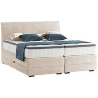 BOXSPRINGBETT 180/200 cm  in Greige  - Wengefarben/Greige, Konventionell, Holz/Textil (180/200cm) - Novel