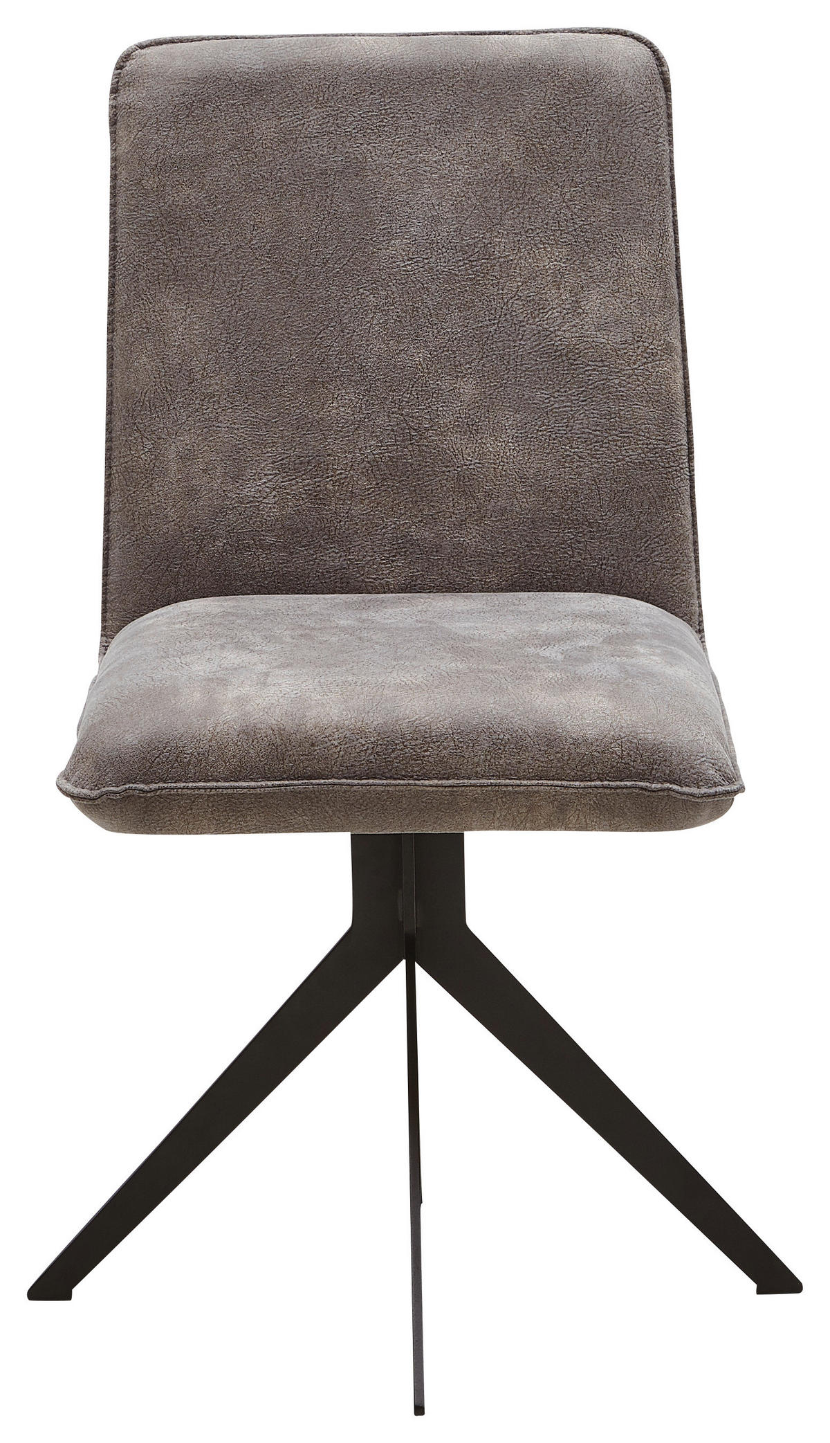 STUHL Lederlook Graubraun, Schwarz  - Graubraun/Schwarz, Design, Textil/Metall (46,5/87/64cm) - Voleo