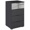 BYRÅ 47/81/42 cm  - aluminiumfärg/grå, Modern, metall/trämaterial (47/81/42cm) - Rauch Möbel