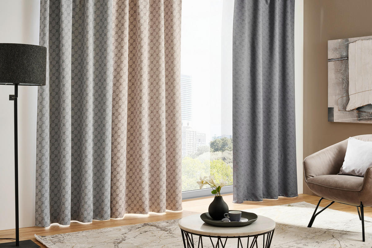 KONČANA ZAVESA  neprosojno  130/250 cm   - bež, Design, tekstil (130/250cm) - Joop!