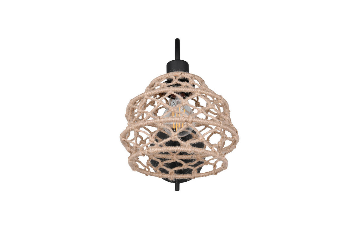 VÄGGLAMPA Hive 30,5/32/20 cm   - svart/naturfärgad, Natur, metall/textil (30,5/32/20cm)