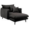 XXL-SESSEL in Velours Anthrazit  - Anthrazit/Schwarz, Modern, Textil/Metall (111/101/167cm) - Livetastic