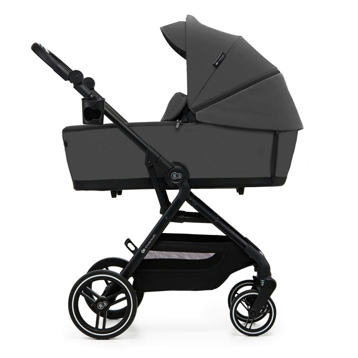 KINDERWAGEN Yoxi 3in1  - Schwarz Hochglanz/Grau, Basics, Kunststoff/Textil (107/59/97cm) - Kinderkraft