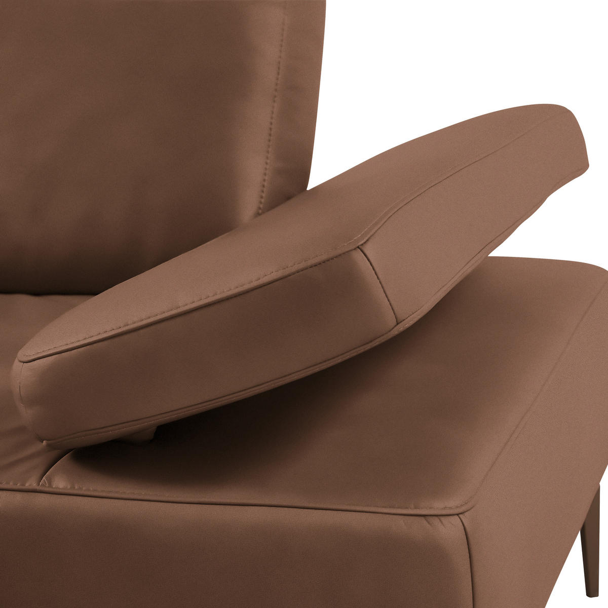 ECKSOFA in Echtleder Braun  - Bronzefarben/Braun, Design, Leder/Holz (176/314cm) - Valnatura