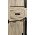VITRINE  in Hartholz Mangoholz Schwarz, Graubraun  - Graubraun/Schwarz, LIFESTYLE, Glas/Holz (90/180/42cm) - Landscape