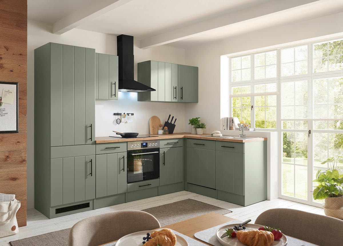 KÜCHENLEERBLOCK  280/172 cm  in Wildeiche, Schilfgrün  - Schilfgrün/Wildeiche, Trend, Holzwerkstoff/Metall (280/172cm) - Respekta