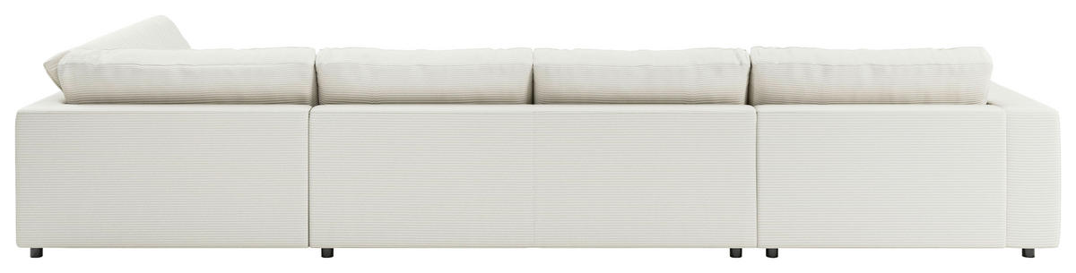 WOHNLANDSCHAFT in Cord Hellgrau  - Hellgrau/Schwarz, Design, Kunststoff/Textil (190/425/224cm) - Pure Home Lifestyle