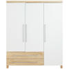 BABA RUHÁSSZEKRÉNY Lennox Fresh  - tölgyfa színű/ezüstszínű, Basics, faalapú anyag (164/198/55,9cm) - Paidi