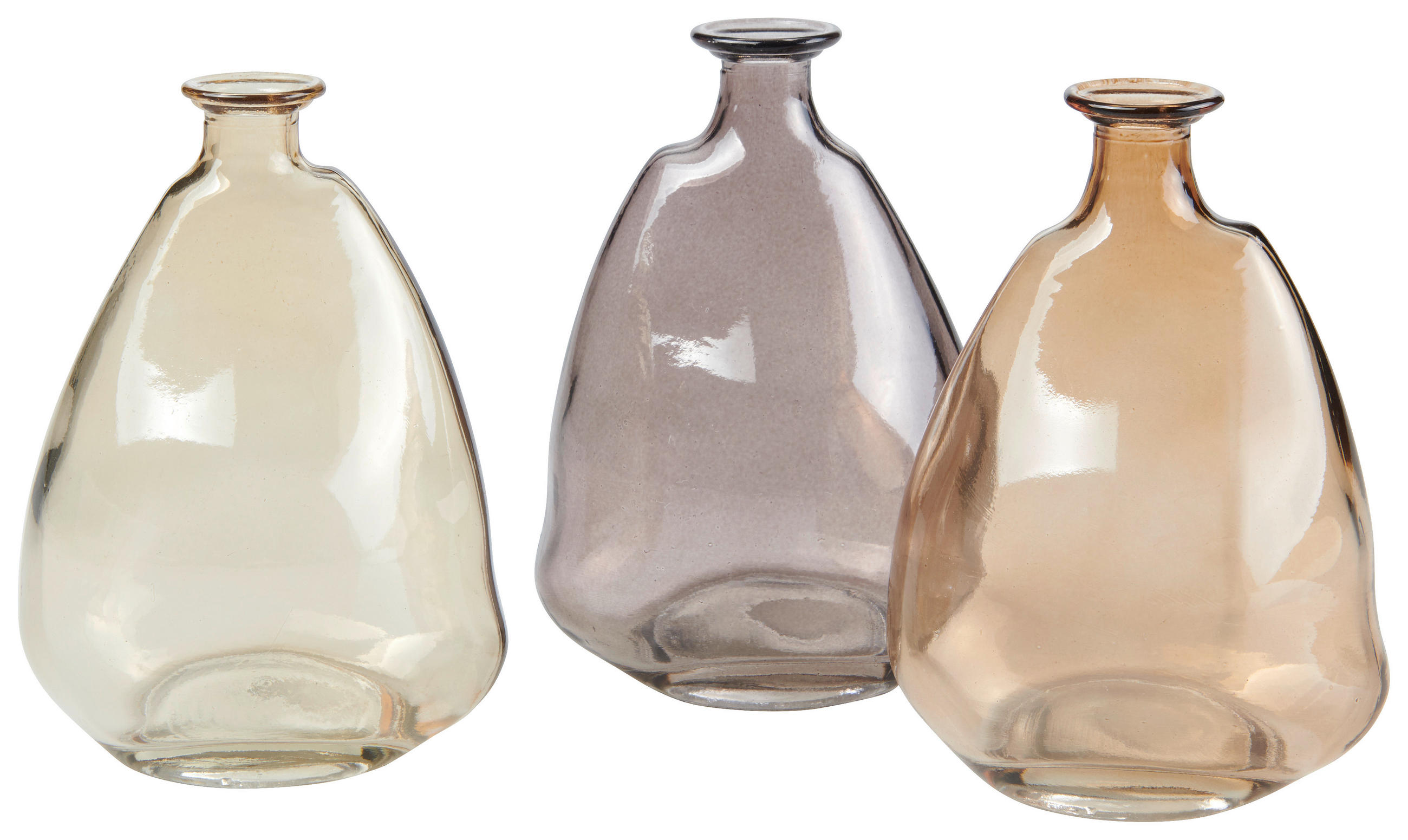 VASE 12 cm  - Beige/Braun, Basics, Glas (7/8/12cm)