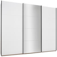SCHWEBETÜRENSCHRANK in Weiss  - Weiss/Grau, Konventionell, Glas/Holzwerkstoff (271/229/62cm) - Xora