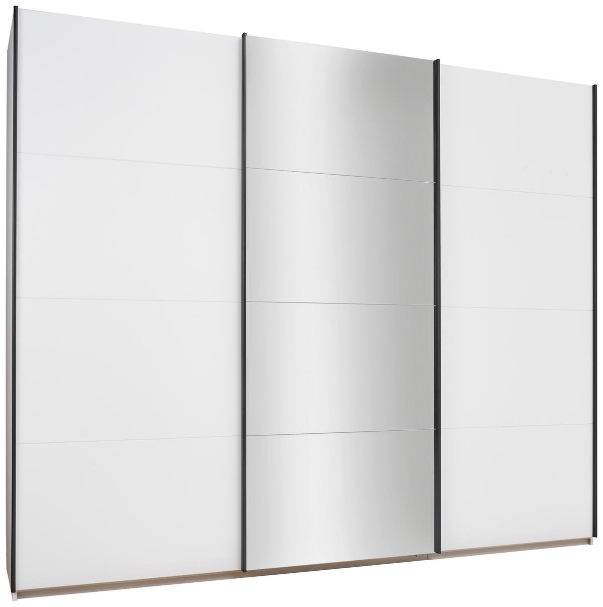 SCHWEBETÜRENSCHRANK in Weiss  - Weiss/Grau, Konventionell, Glas/Holzwerkstoff (271/229/62cm) - Xora