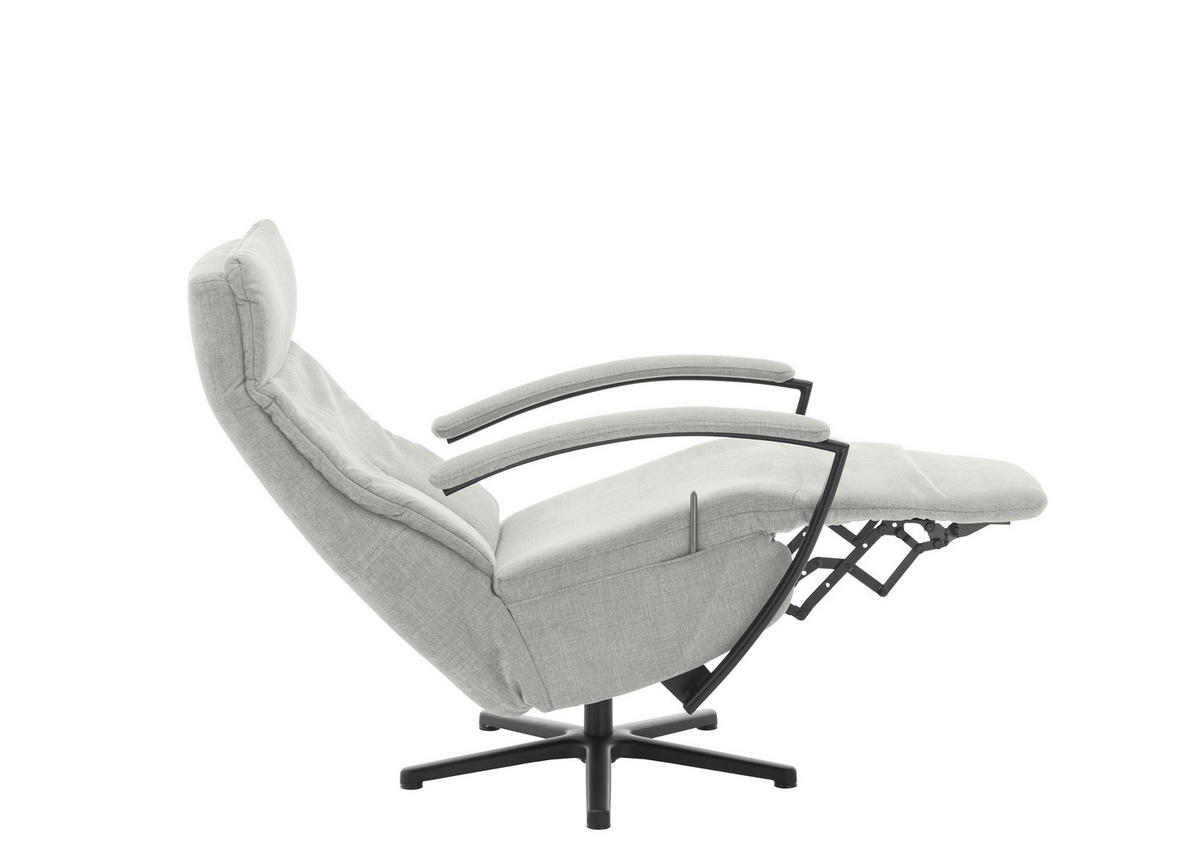 RELAXSESSEL in Textil Ecru  - Ecru/Schwarz, Design, Textil/Metall (76/110/83cm) - Beldomo Speed