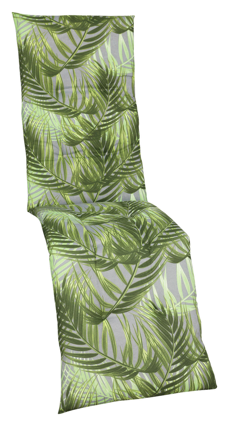RELAXSESSELAUFLAGE Blätter  - Grau/Grün, Basics, Textil (48/5/168cm)