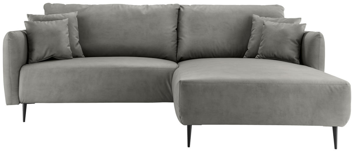 ROHOVÁ SEDAČKA, textil, šedá - šedá/černá, Design, kov/textil (178/264-302cm) - Livetastic