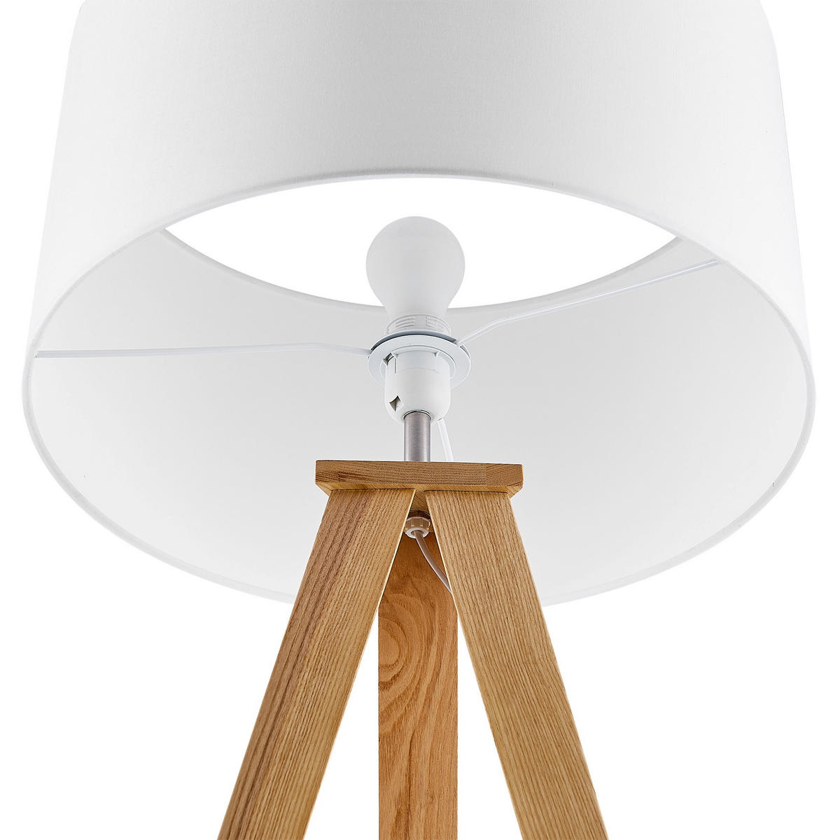 STEHLEUCHTE Colchester 45/148 cm   - Weiß/Naturfarben, KONVENTIONELL, Holz/Textil (45/148cm) - Novel