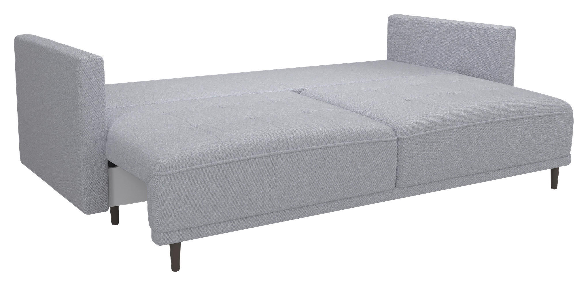 SCHLAFSOFA Webstoff Hellgrau  - Hellgrau/Schwarz, Design, Textil (223/96/95cm) - MID.YOU