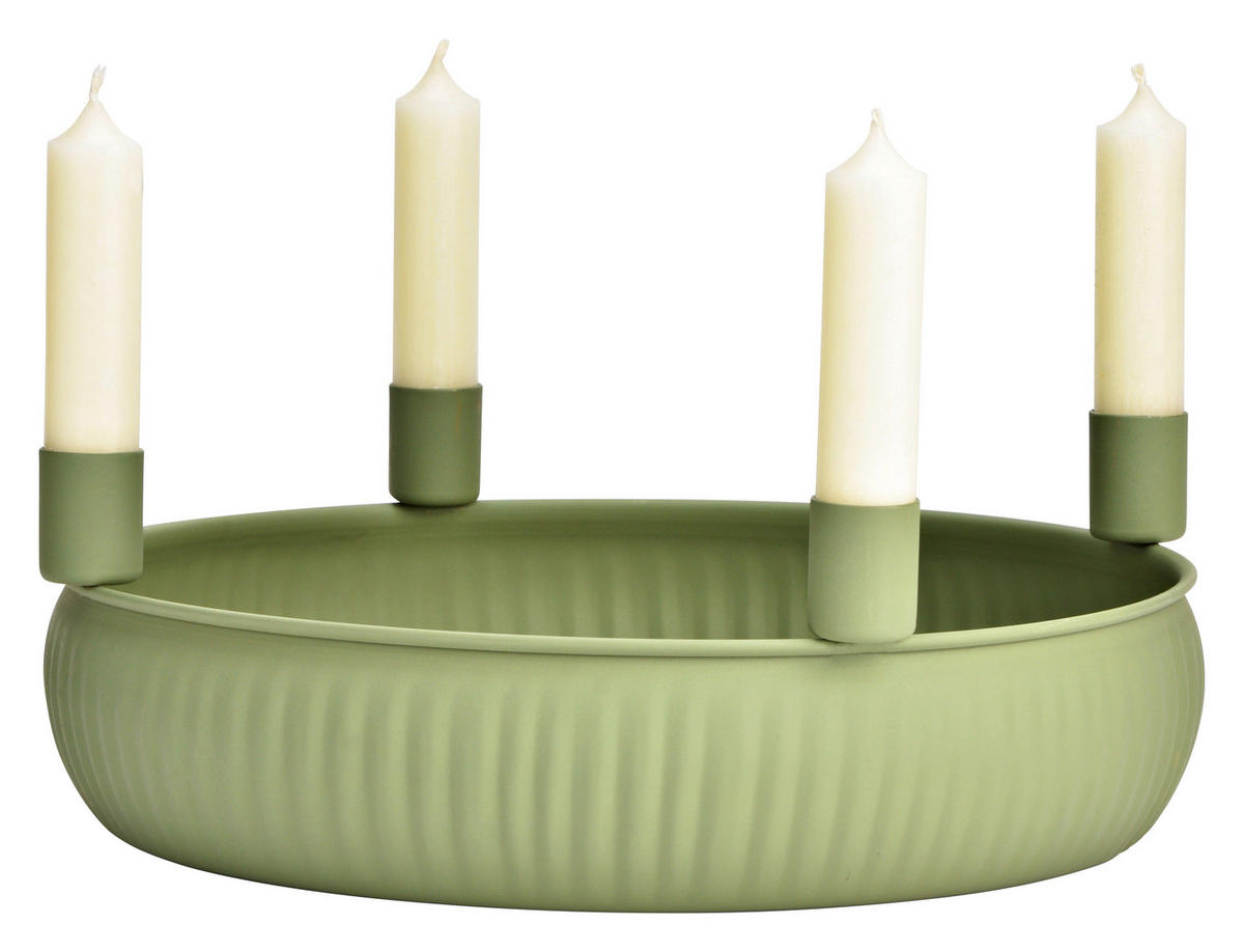ADVENTSKRANZ  - Grün, Basics, Metall (28,0/10,0/28,0cm) - X-Mas