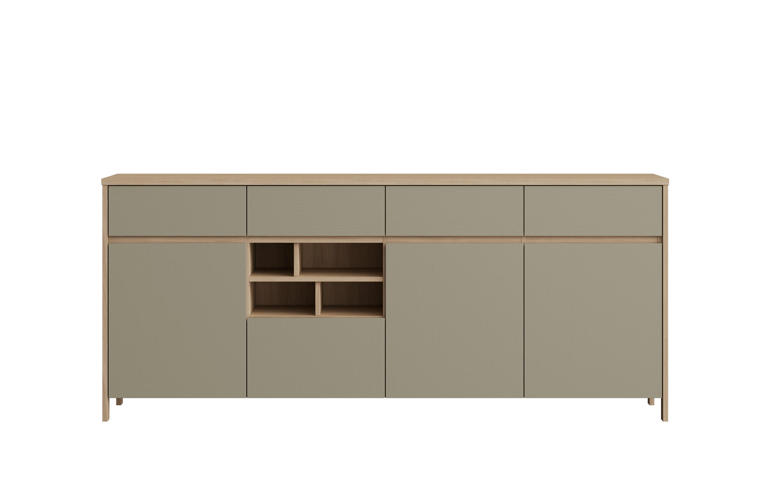 SIDEBOARD  193/85/39 cm 4 Schublade(n)  - Eukalyptusholzfarben/Eichefarben, Design, Holzwerkstoff (193/85/39cm) - MID.YOU