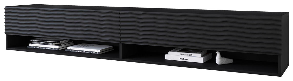 LOWBOARD A180  in 180/30/31 cm  - Schwarz/Grau, LIFESTYLE, Holzwerkstoff/Kunststoff (180/30/31cm) - P & B