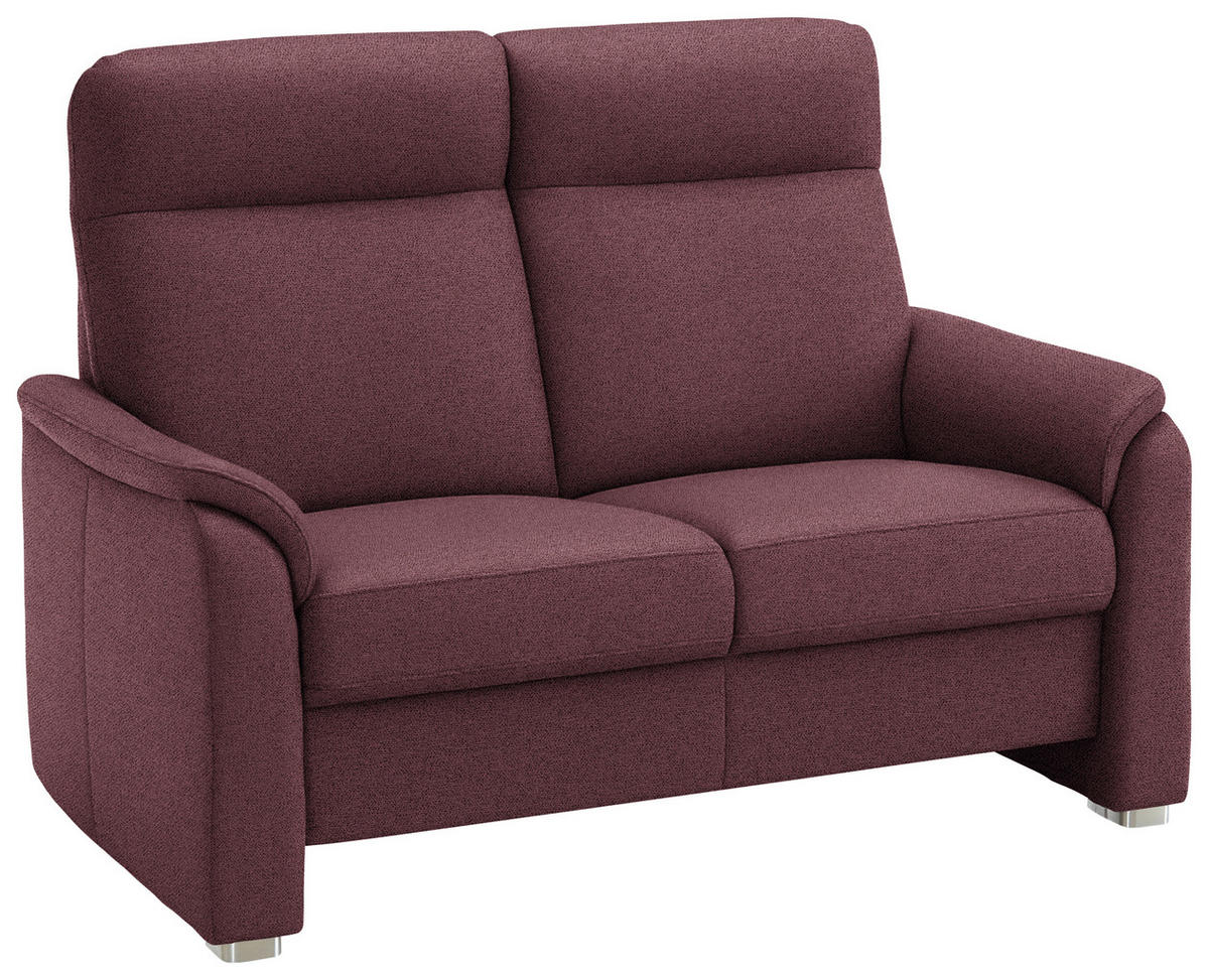 2-SITZER-SOFA  in Flachgewebe Weinrot  - Weinrot/Alufarben, KONVENTIONELL, Textil/Metall (156/107/95cm) - Beldomo Comfort
