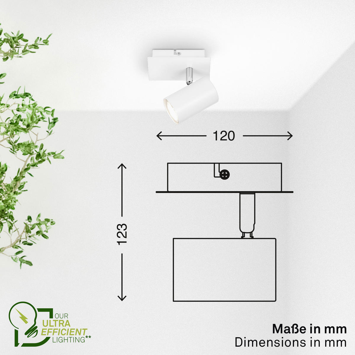 LED-SPOTKOPF Isil A 12/8/12,5 cm  - Weiß, Basics, Metall (12/8/12,5cm) - Briloner