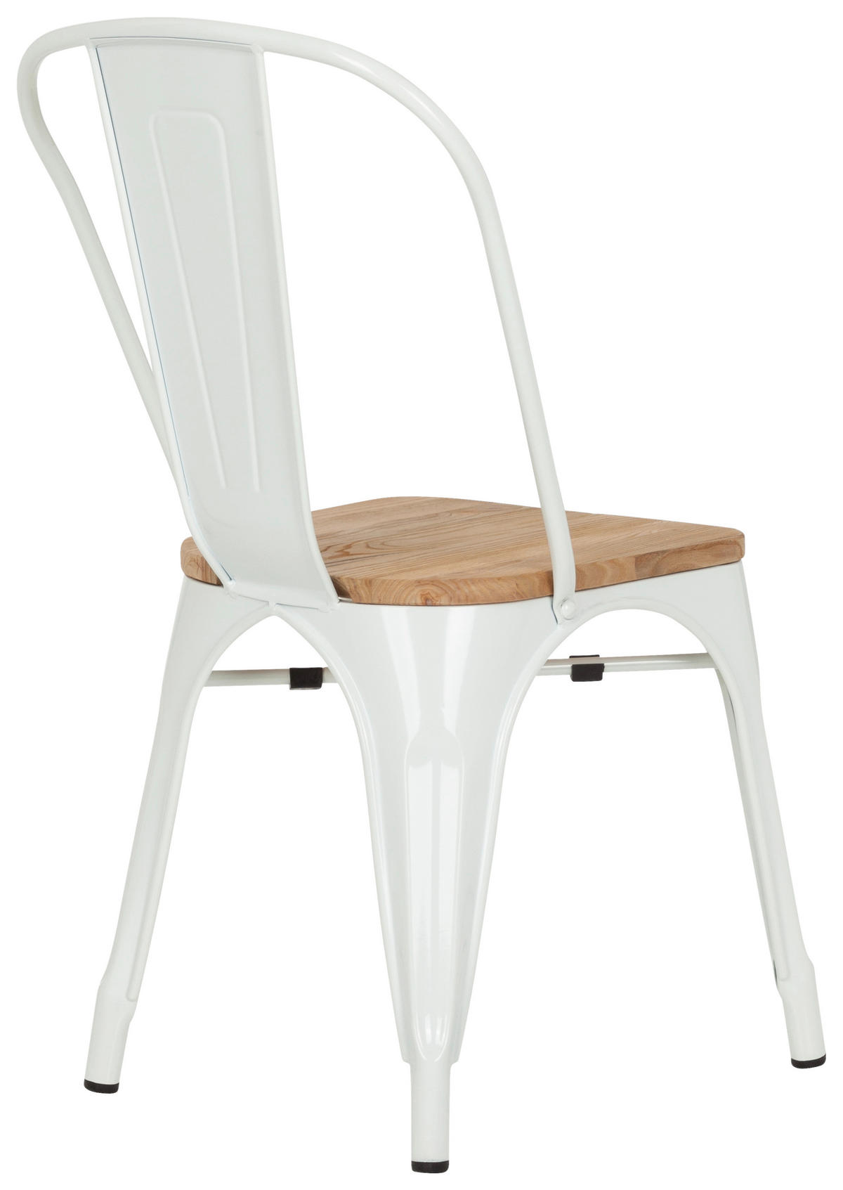 STOL, les, kovina bela, temno rjava  - bela/temno rjava, Basics, kovina/les (44/84/54cm) - MID.YOU