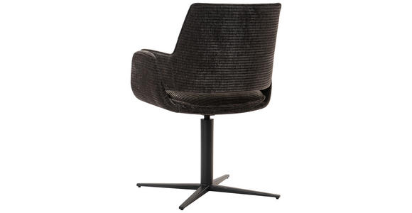 ARMLEHNSTUHL  in Eisen Mikrofaser  - Dunkelgrau/Schwarz, Design, Textil/Metall (60/84/59cm) - Emilio Belluti