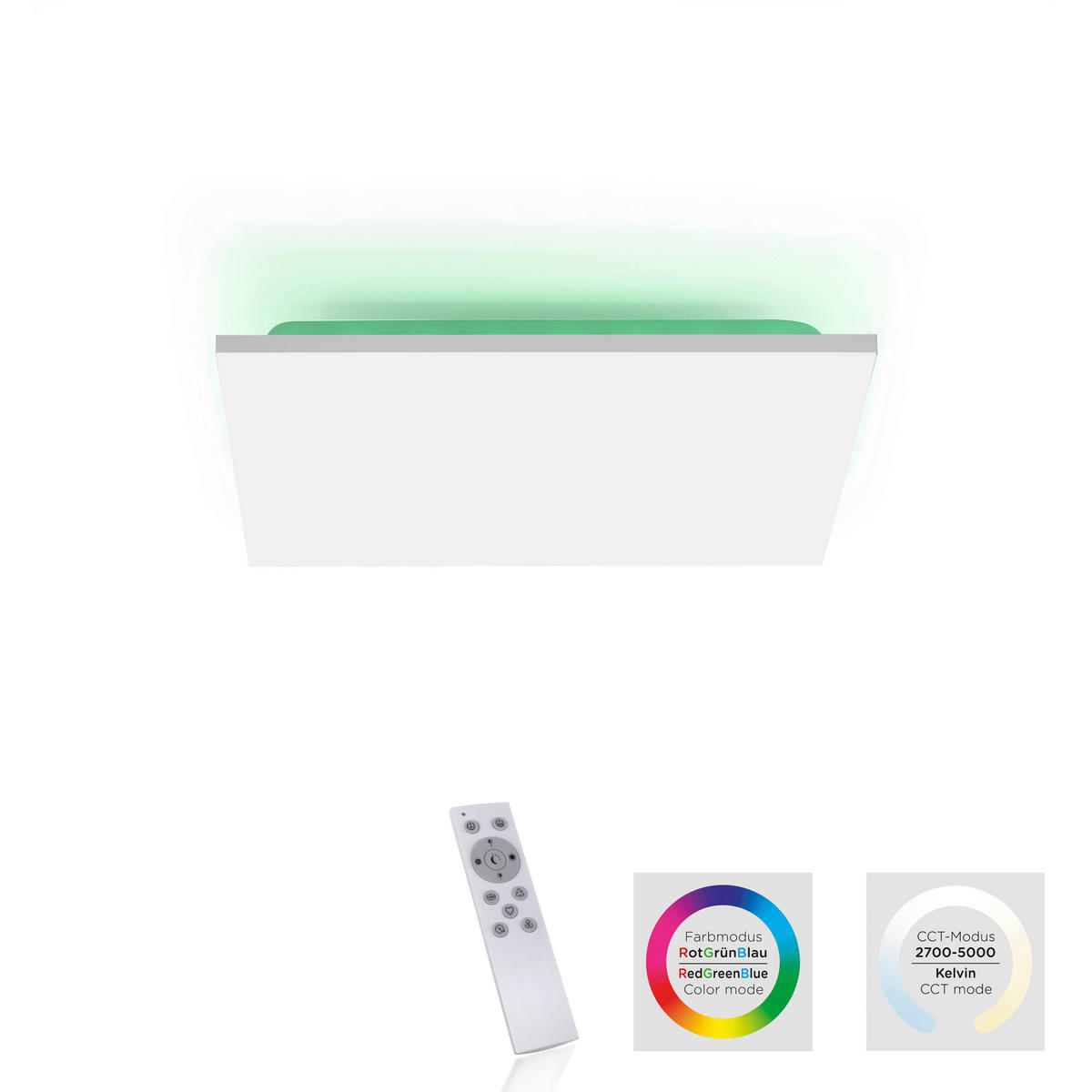 LED-DECKENLEUCHTE 45/45/7 cm   - Weiß, Design, Kunststoff/Metall (45/45/7cm)