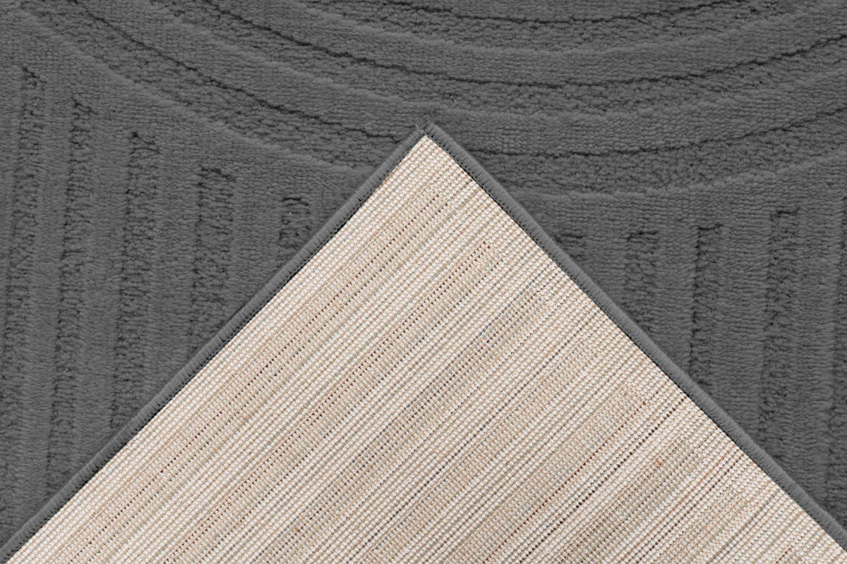 FLACHWEBETEPPICH 160/230 cm Dunkelgrau rechteckig  - Dunkelgrau, Basics, Textil (160/230cm) - Kayoom