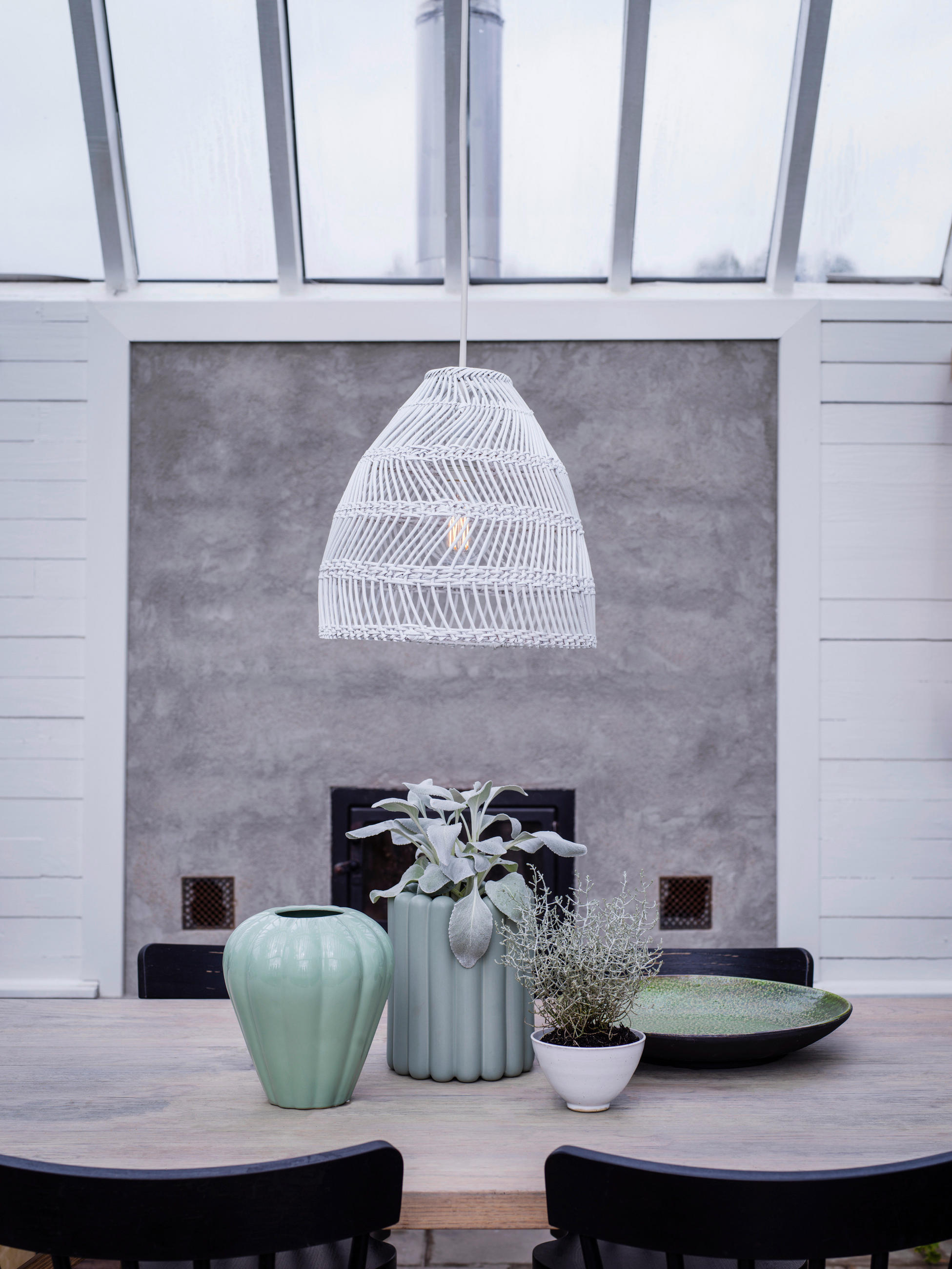 HÄNGELEUCHTE PR Home Maja 53/59,5/53 cm   - Weiß, Basics, Naturmaterialien (53/59,5/53cm)