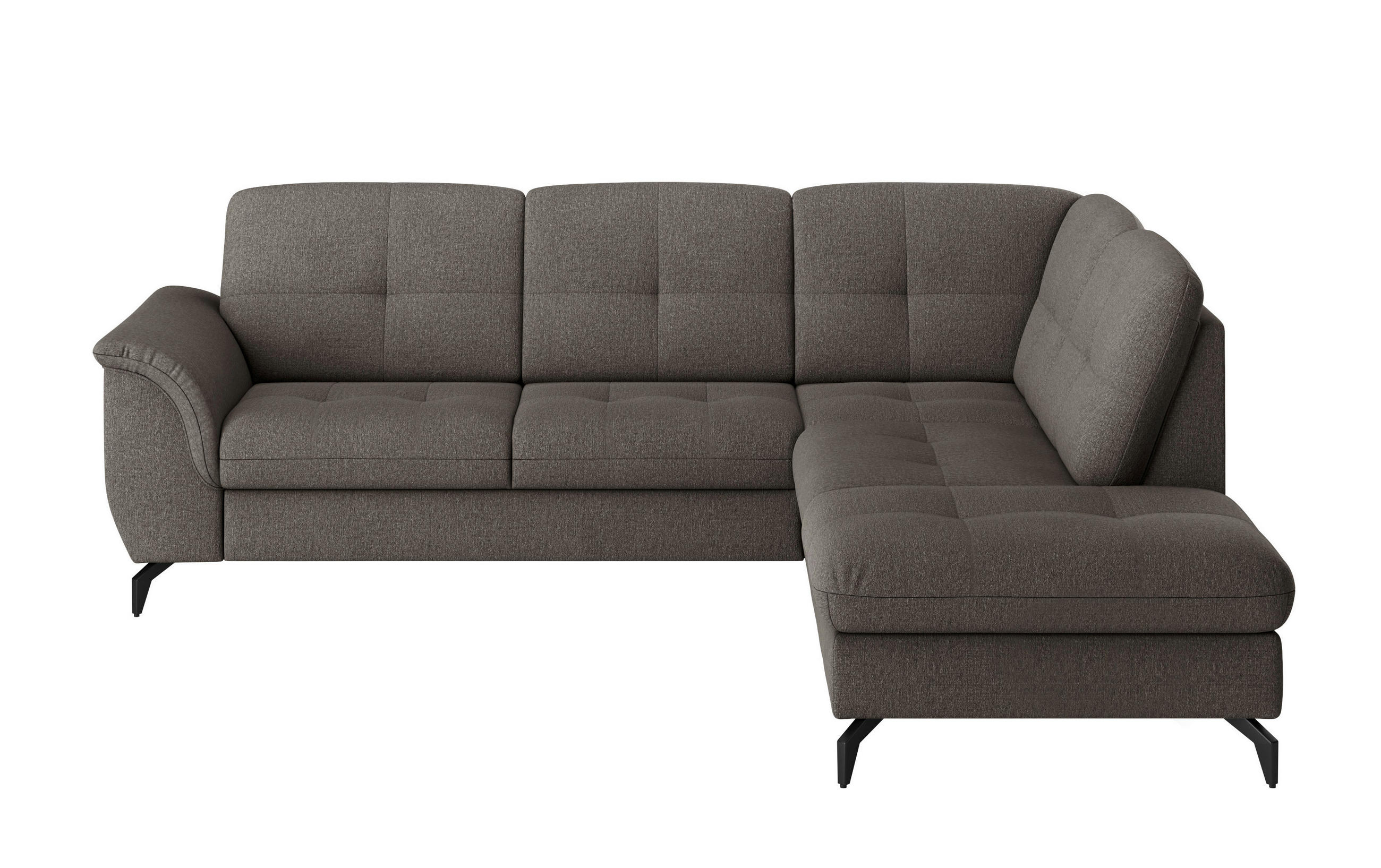 ECKSOFA in Flachgewebe Graphitfarben  - Schwarz/Graphitfarben, Modern, Textil/Metall (244/212cm) - Sit & More