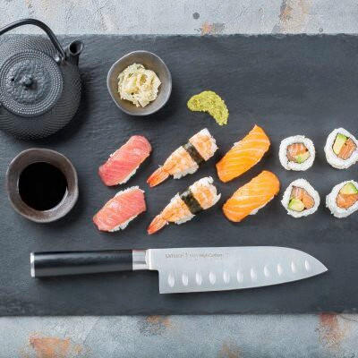 SANTOKU NOŽ  MO-V        30,5 cm     - boje oplemenjenog čelika/crna, Basics, drvni materijal/metal (30,5cm) - Samura