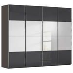 SCHWEBETÜRENSCHRANK  in Graphitfarben, Schwarz  - Chromfarben/Graphitfarben, Design, Glas/Holzwerkstoff (271/235/68cm) - Novel