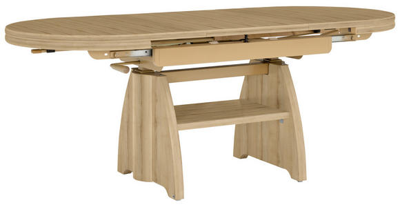 COUCHTISCH in Metall, Holzwerkstoff 110-130,5/65/56-75 cm - Eichefarben, KONVENTIONELL, Holzwerkstoff/Metall (110-130,5/65/56-75cm) - Venda