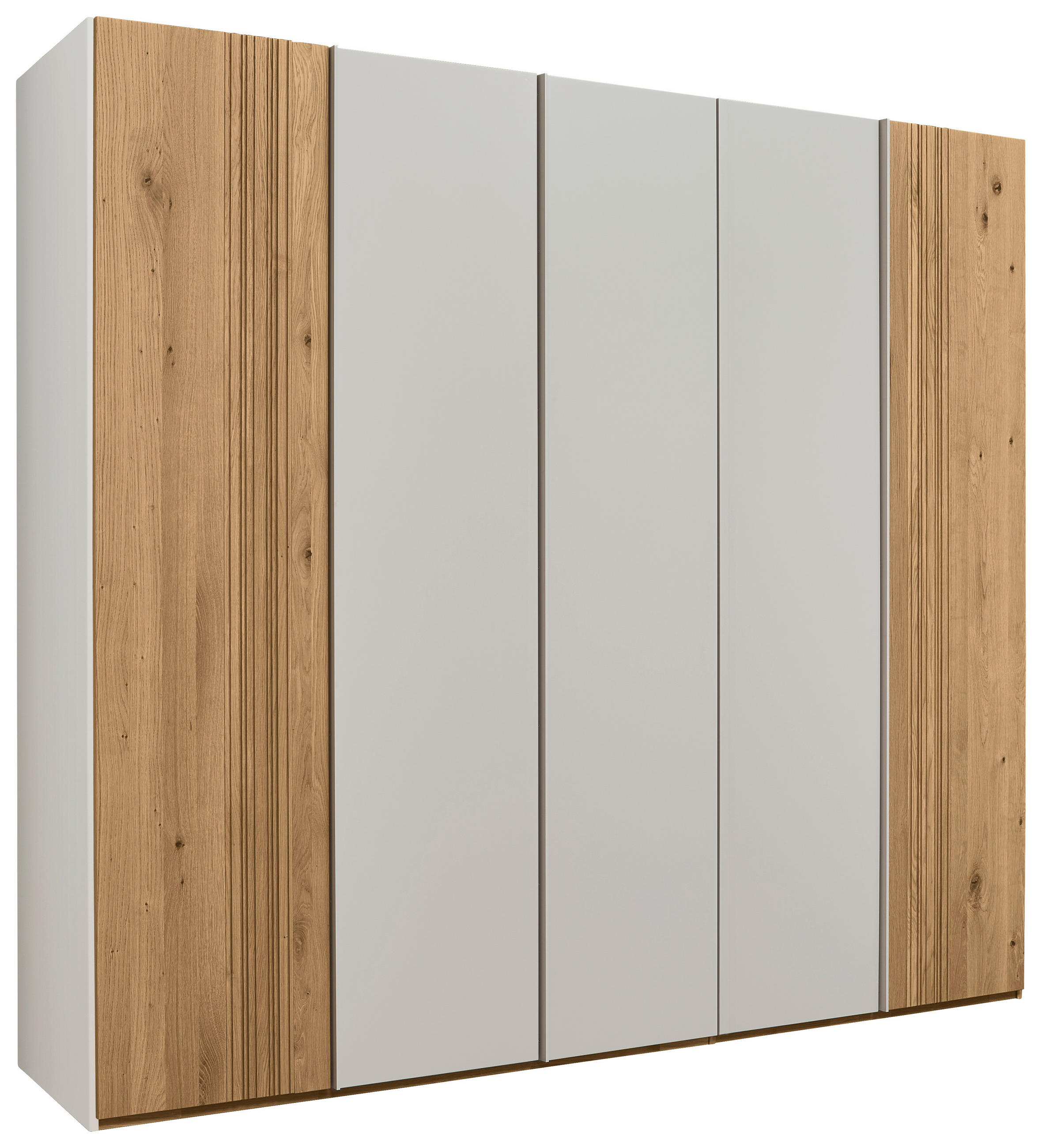 DREHTÜRENSCHRANK 252/223/62 cm,  in Perlmutt, Wildeiche, 5-türig  - Wildeiche/Perlmutt, Design, Holz/Holzwerkstoff (252/223/62cm) - Valnatura