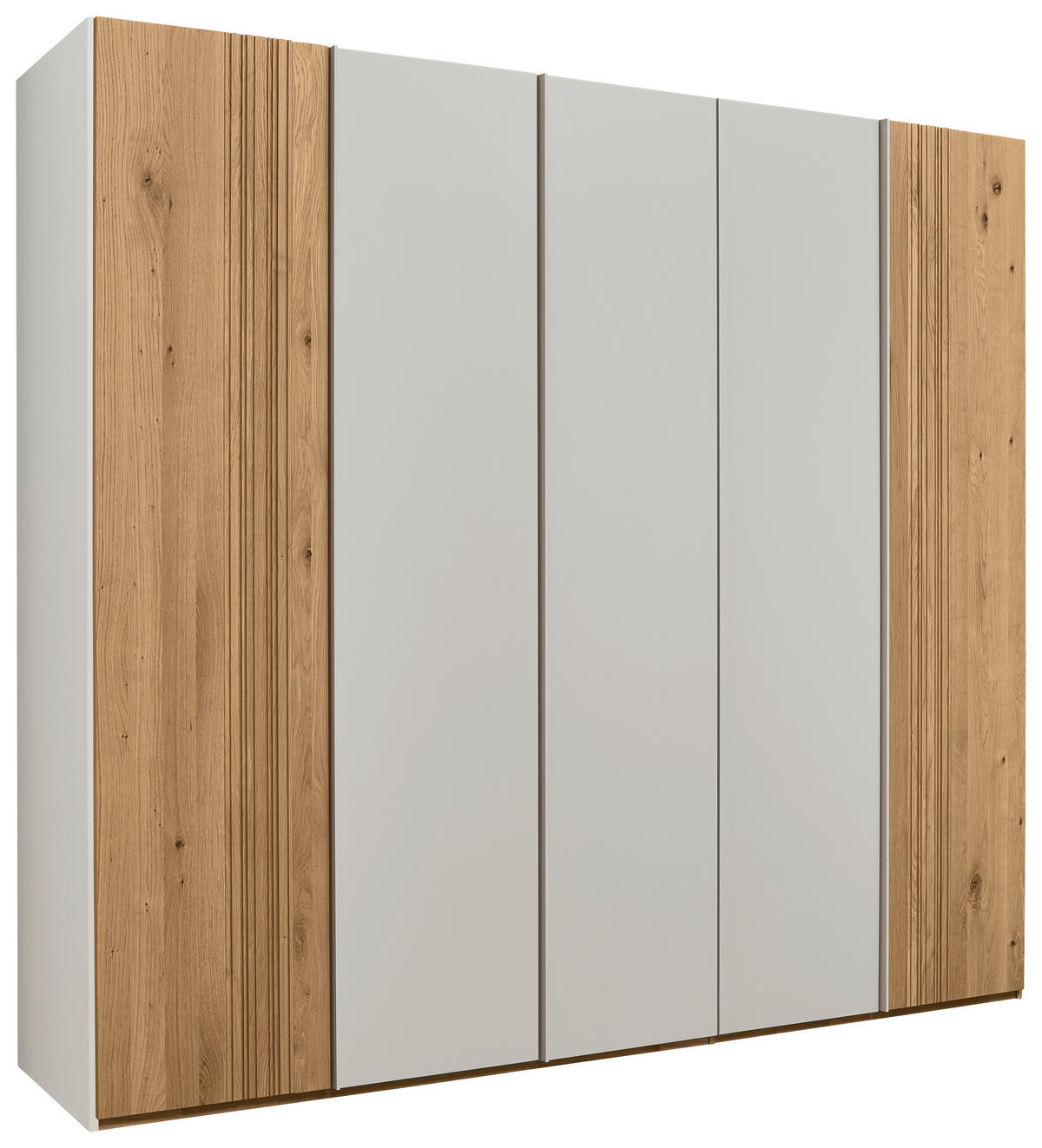 DREHTÜRENSCHRANK 252/223/62 cm,  in Perlmutt, Wildeiche, 5-türig  - Wildeiche/Perlmutt, Design, Holz/Holzwerkstoff (252/223/62cm) - Valnatura