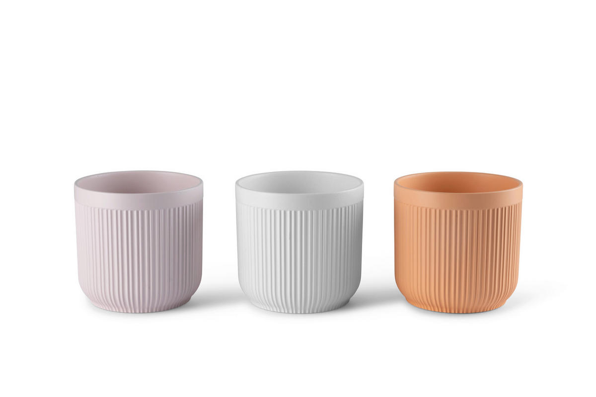 KVETNÍK keramika, 15,5/14,5 cm - oranžová/pink, Trend, keramika (15,5/14,5cm) - Ambia Home
