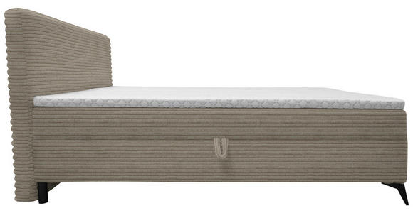 BOXBETT 160/200 cm in Beige - Beige/Schwarz, Design, Holz/Holzwerkstoff (160/200cm) - Xora