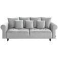 BIGSOFA in Samt Grau  - Schwarz/Grau, Design, Holz/Textil (248/96/95cm) - Carryhome