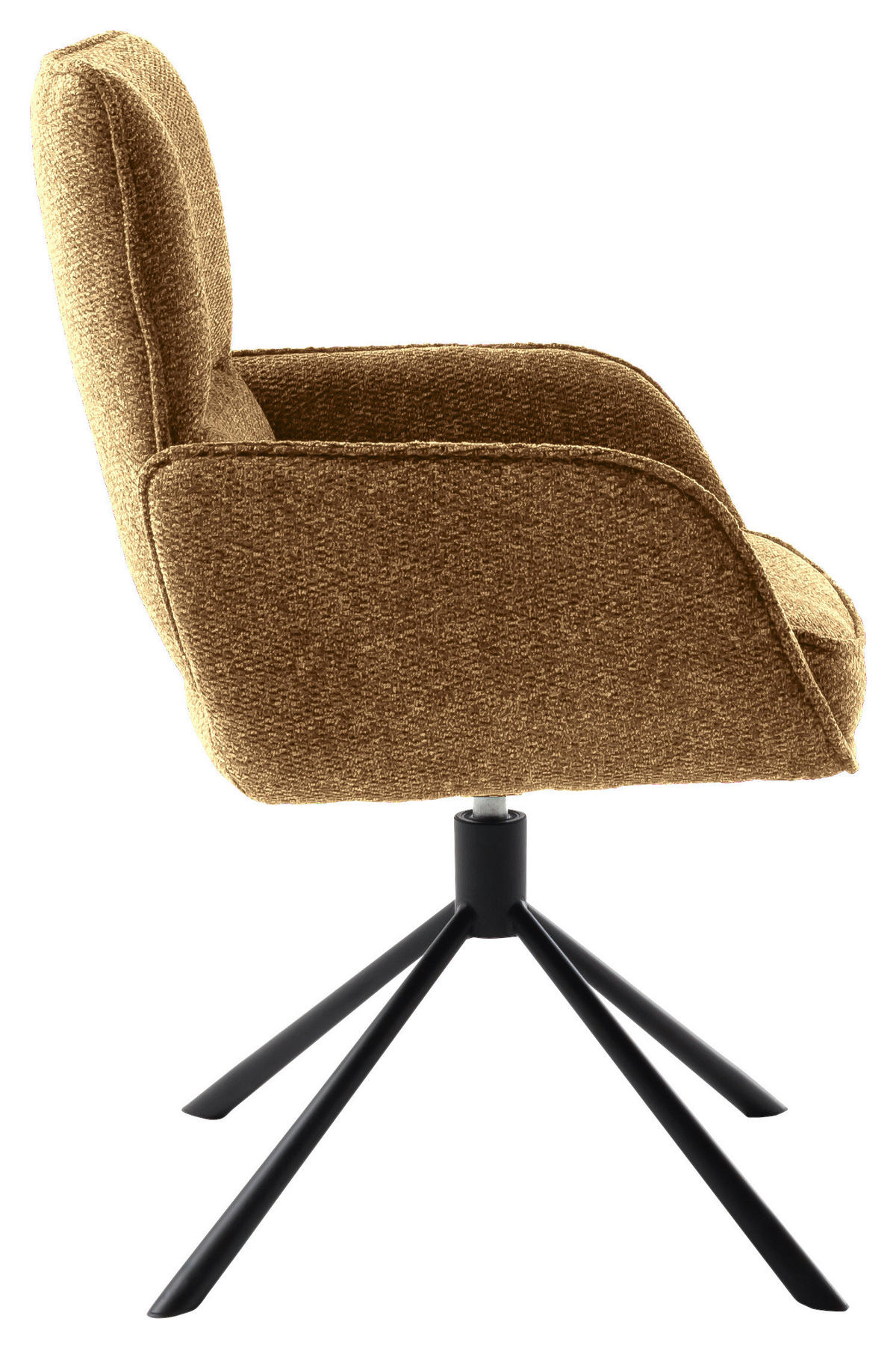 ARMLEHNSTUHL  in Stahl Webstoff  - Currygelb/Schwarz, Design, Textil/Metall (62/92/65cm) - Novel