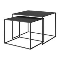 BEISTELLTISCHSET Fera quadratisch Schwarz  - Schwarz, KONVENTIONELL, Metall (60/50/40cm) - Blomus