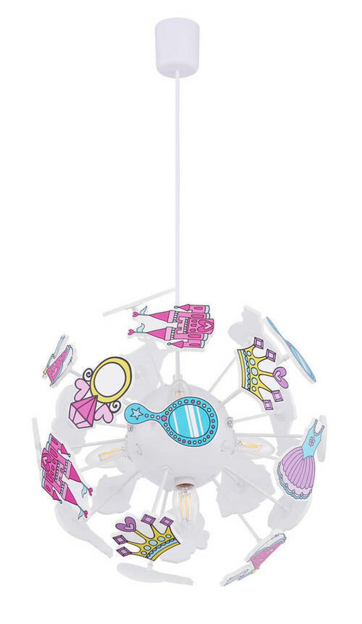 KINDERHÄNGELEUCHTE 35/120 cm   - Multicolor/Weiß, Basics, Kunststoff (35/120cm) - Globo