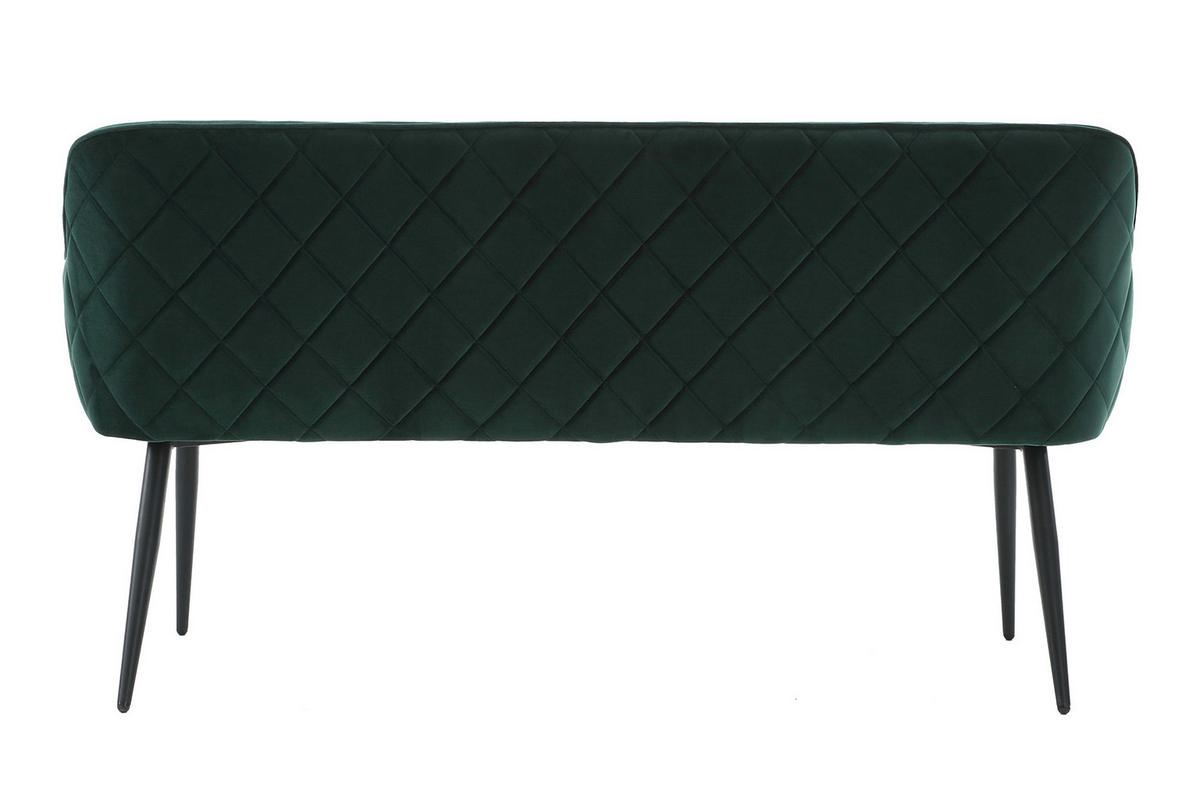 SITZBANK 160/85/61 cm Samt Waldgrün Metall  - Waldgrün/Schwarz, MODERN, Textil/Metall (160/85/61cm) - Livetastic