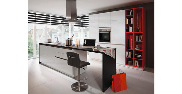 EINBAUKÜCHE   - Rot/Weiß, Design, Holzwerkstoff - Novel