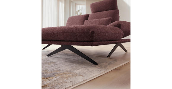 ECKSOFA  in Flachgewebe Bordeaux  234/155 cm  - Bordeaux/Schwarz, Design, Textil/Metall (234/155cm) - Dieter Knoll