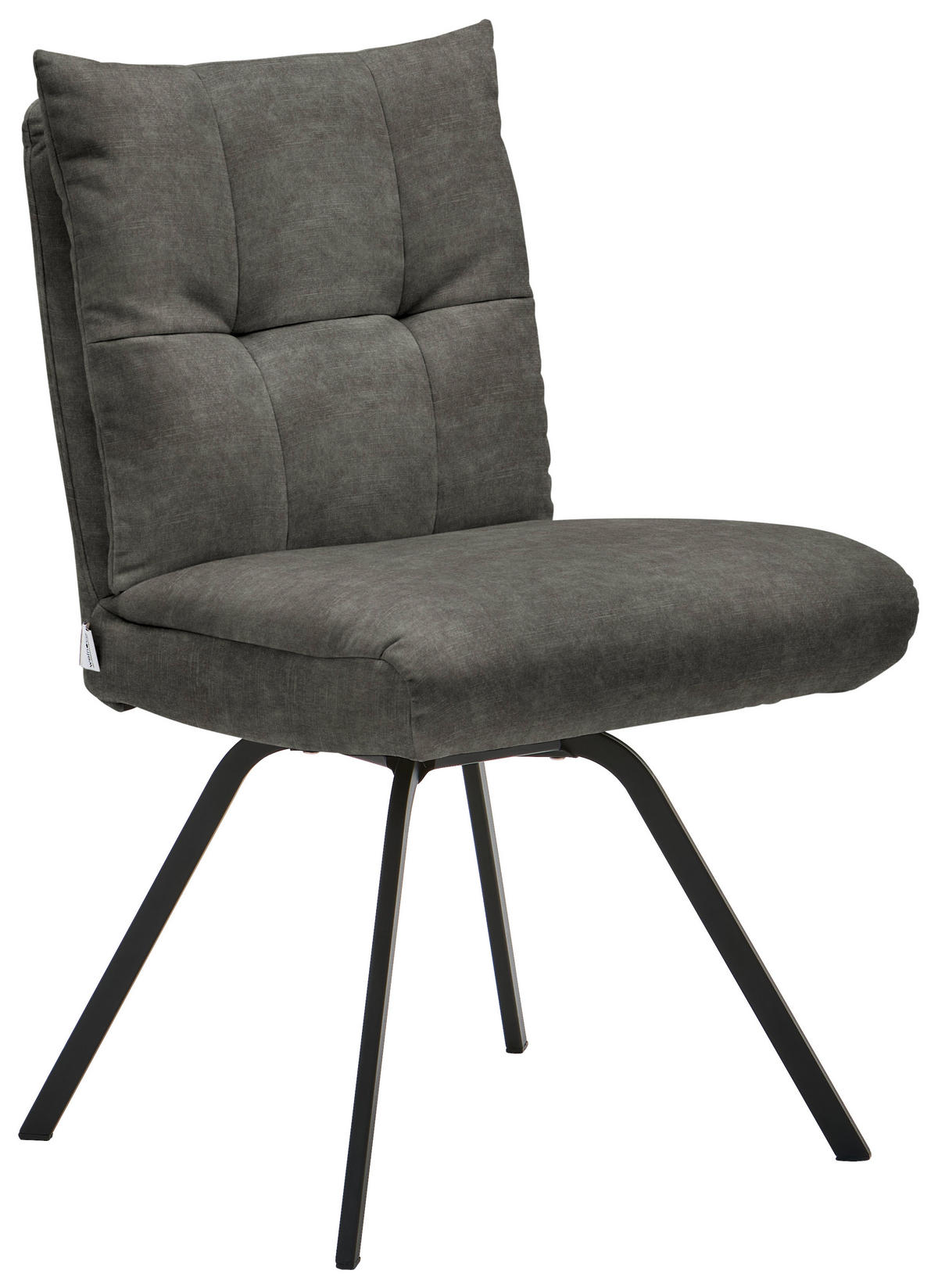 STUHL Velours  - Dunkelgrau/Schwarz, Design, Textil/Metall (50/84/68cm) - Welnova