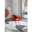 ARMLEHNSTUHL in Aluminium Velours - Schwarz/Orange, LIFESTYLE, Textil/Metall (60/78/55cm) - Landscape